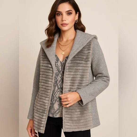 Krio Wool and Fur Coat - Picture 3 of 12